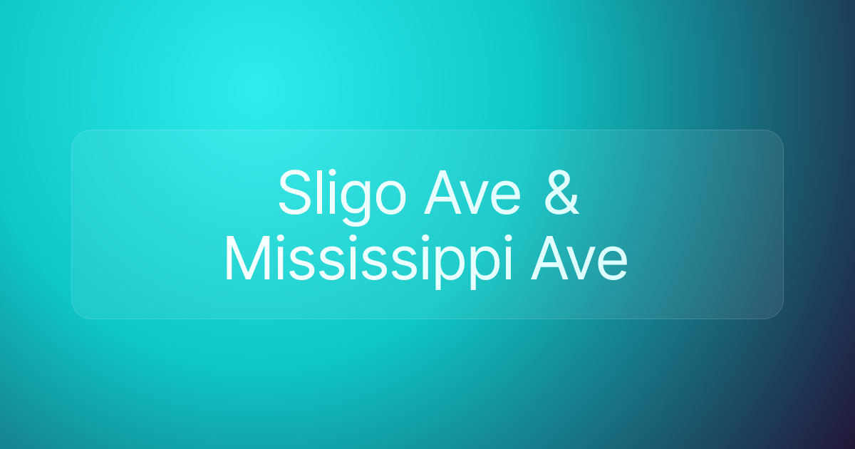 Sligo Ave & Mississippi Ave