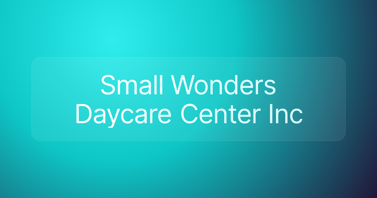 Small Wonders Daycare Center Inc