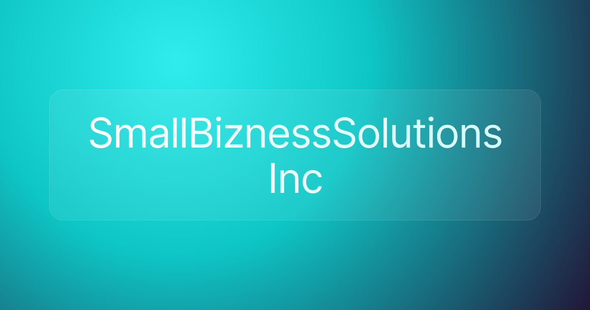 SmallBiznessSolutions Inc