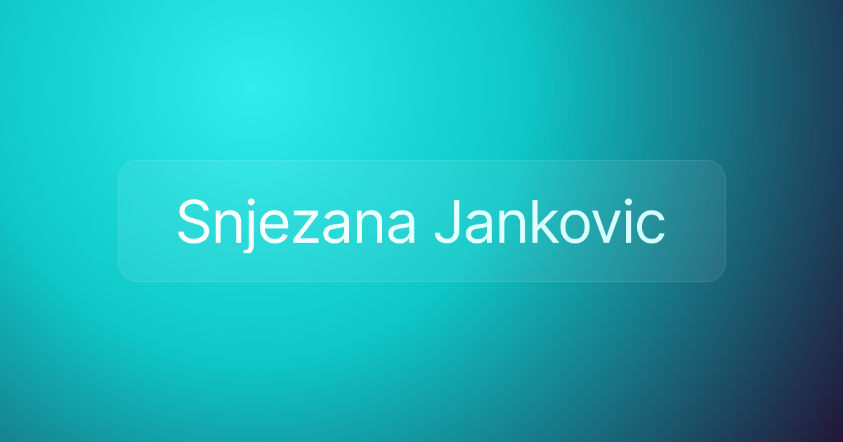 Snjezana Jankovic