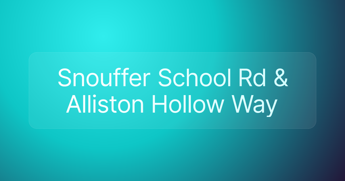 Snouffer School Rd & Alliston Hollow Way