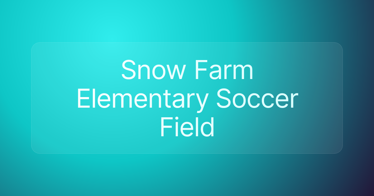 Snow Farm Elementary Soccer Field