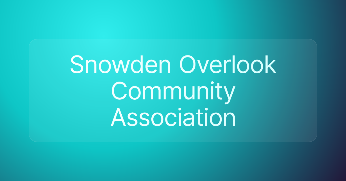 Snowden Overlook Community Association
