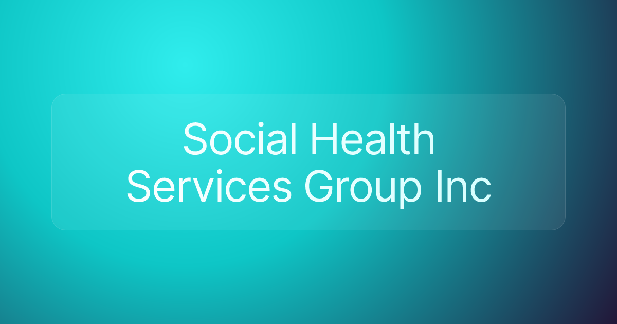 Social Health Services Group Inc