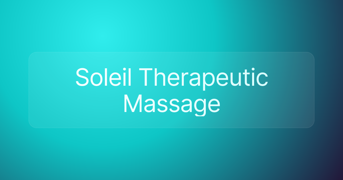 Soleil Therapeutic Massage