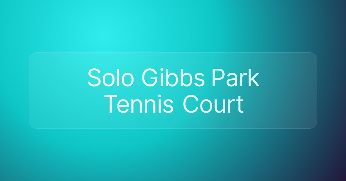 Solo Gibbs Park Tennis Court