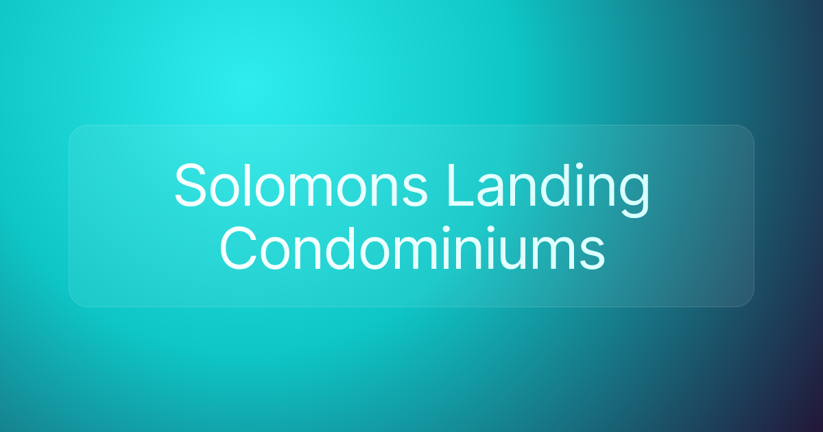 Solomons Landing Condominiums