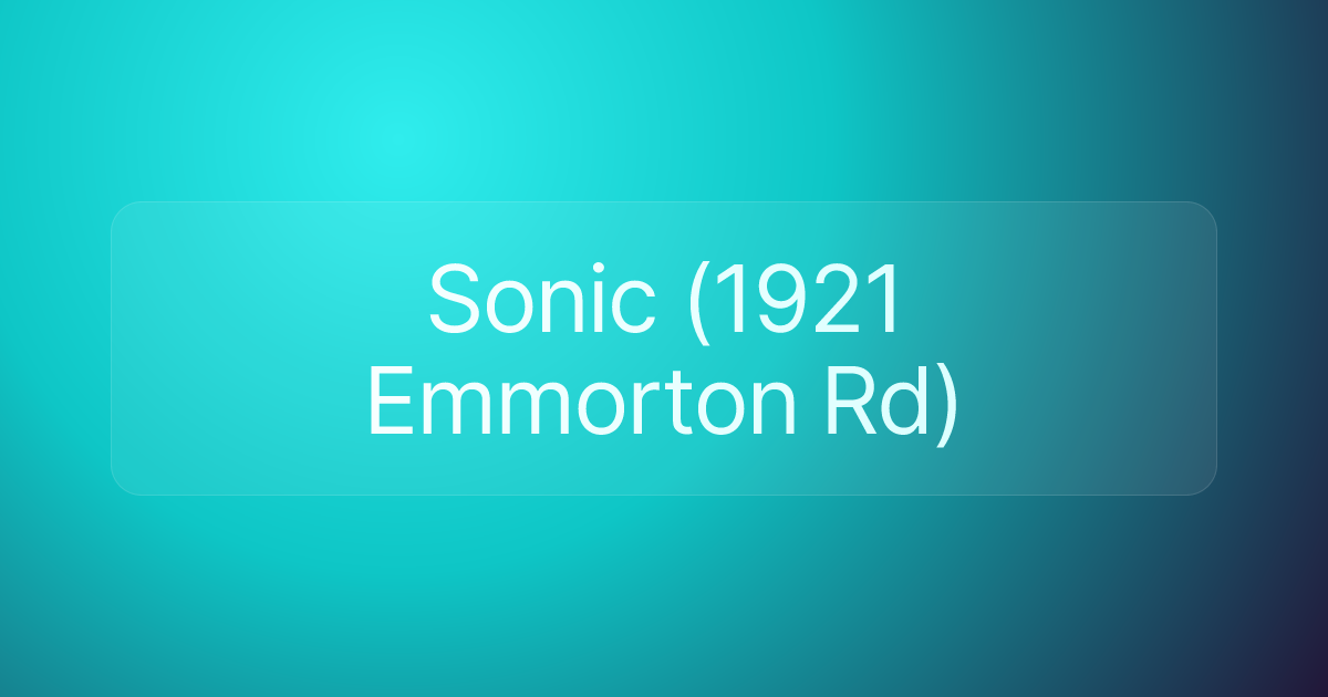 Sonic (1921 Emmorton Rd)
