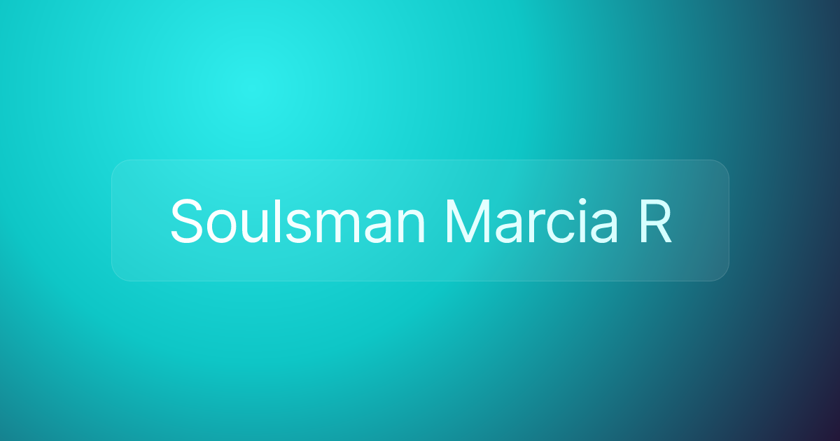 Soulsman Marcia R