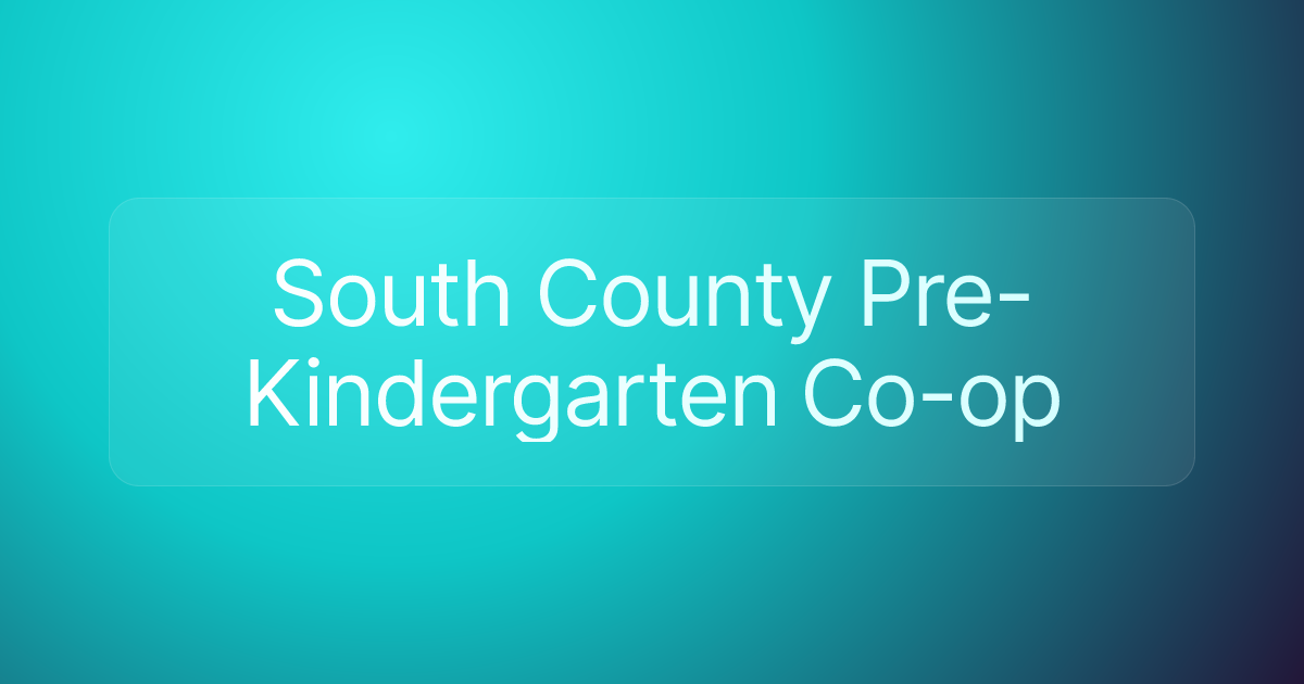 South County Pre-Kindergarten Co-op