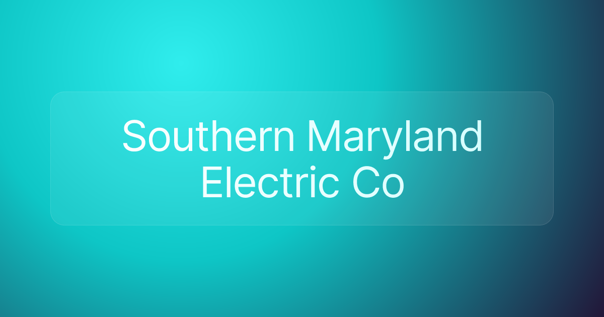 Southern Maryland Electric Co