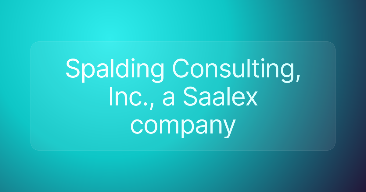 Spalding Consulting, Inc., a Saalex company