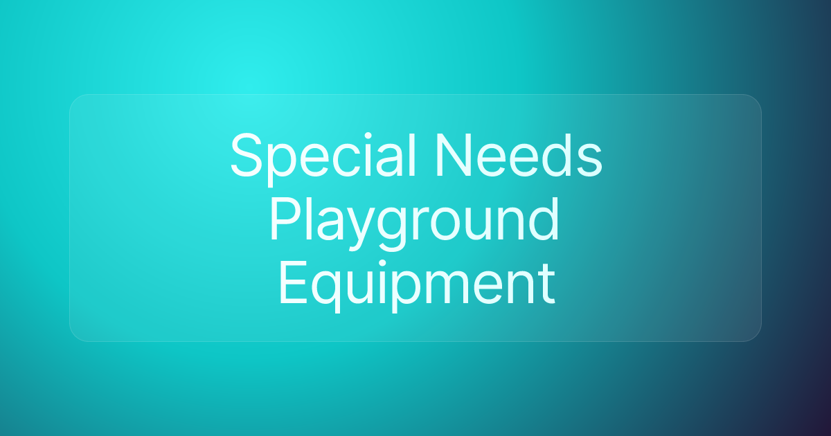 Special Needs Playground Equipment