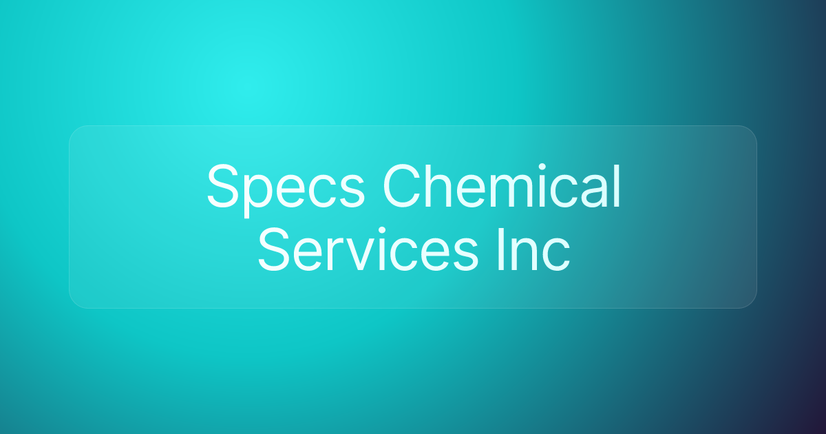 Specs Chemical Services Inc