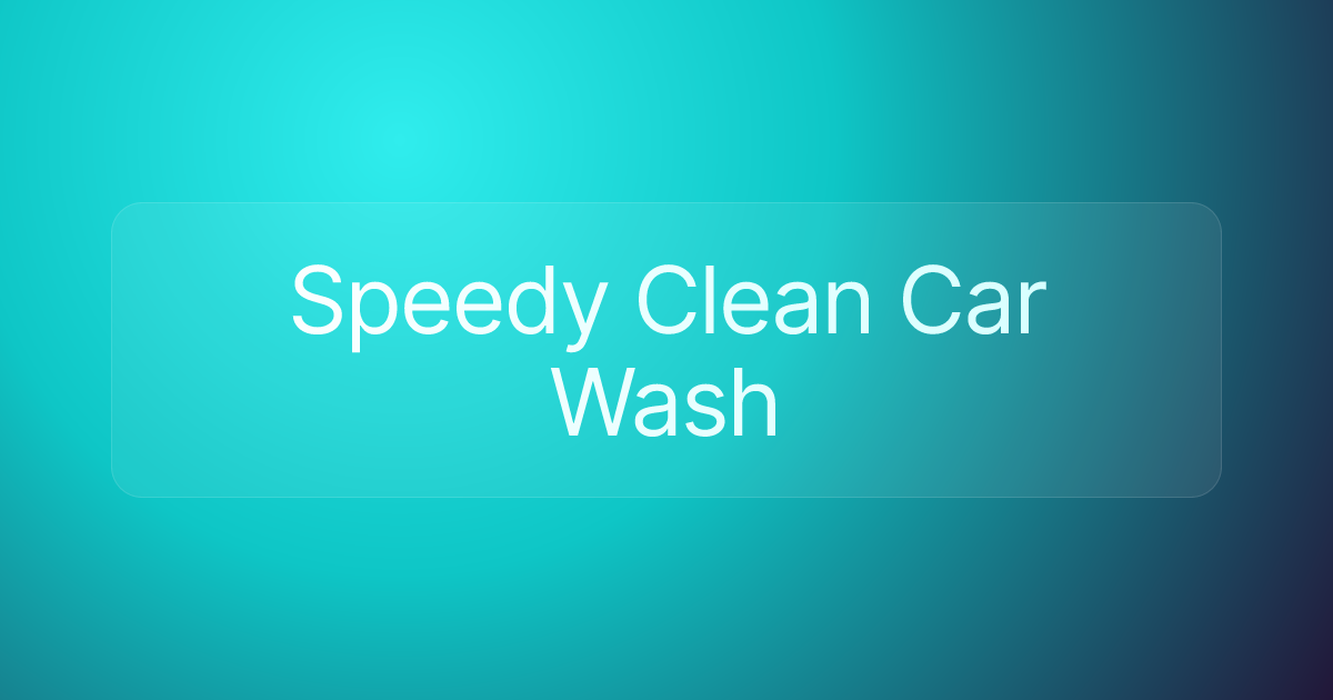 Speedy Clean Car Wash
