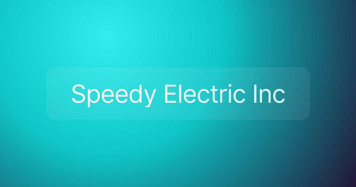 Speedy Electric Inc