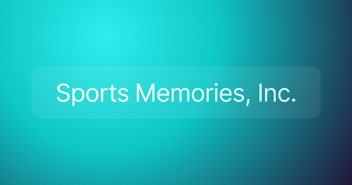 Sports Memories, Inc.