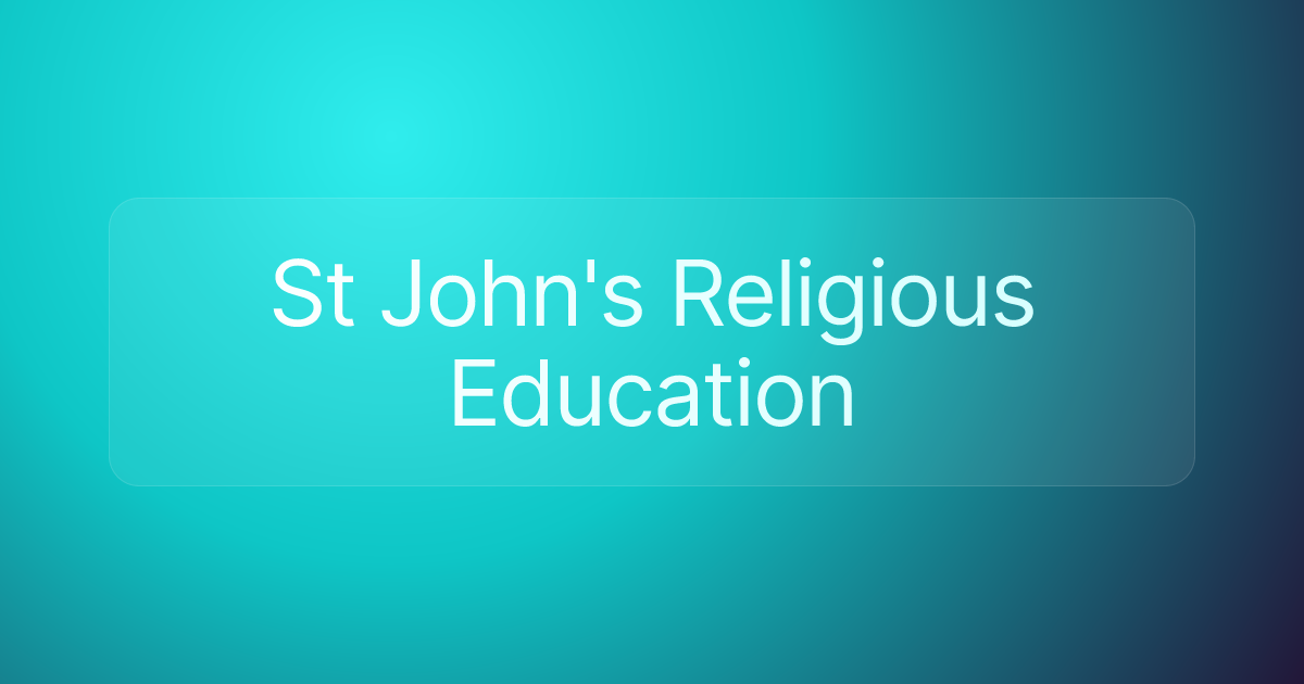 St John's Religious Education