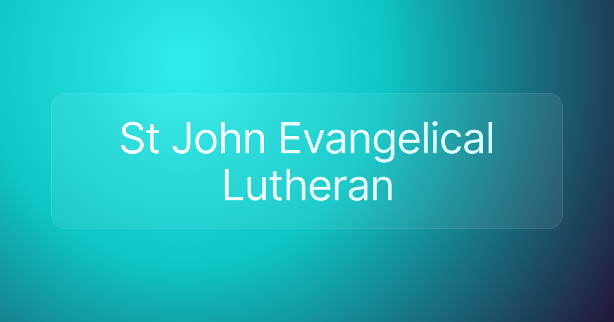 St John Evangelical Lutheran