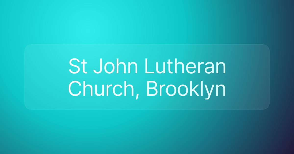St John Lutheran Church, Brooklyn