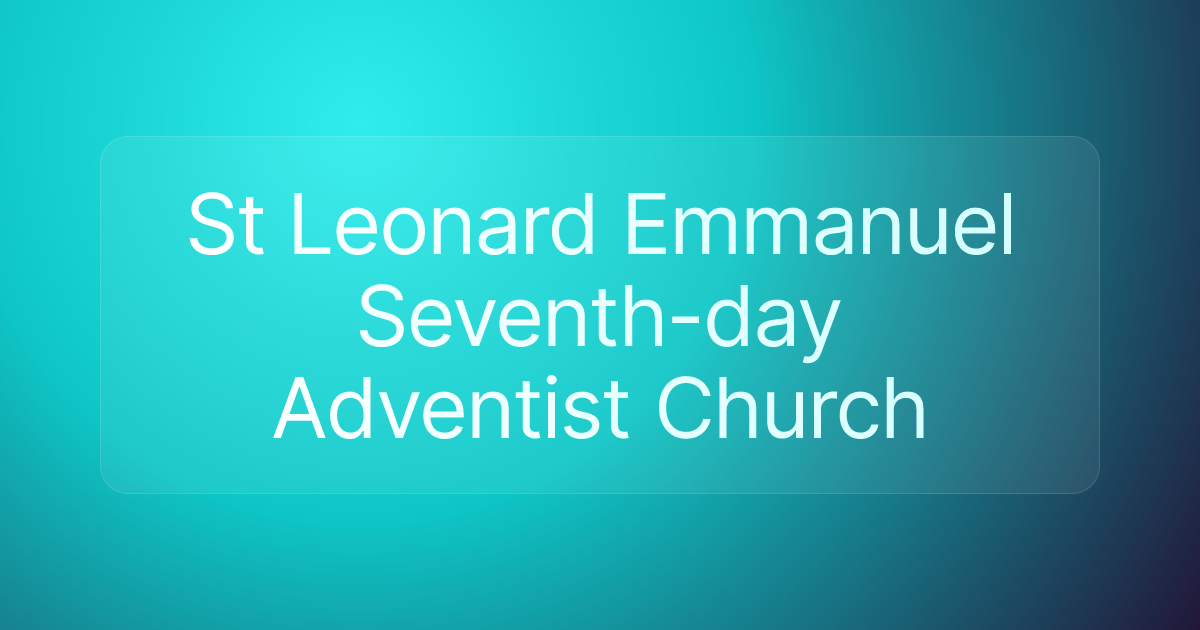 St Leonard Emmanuel Seventh-day Adventist Church