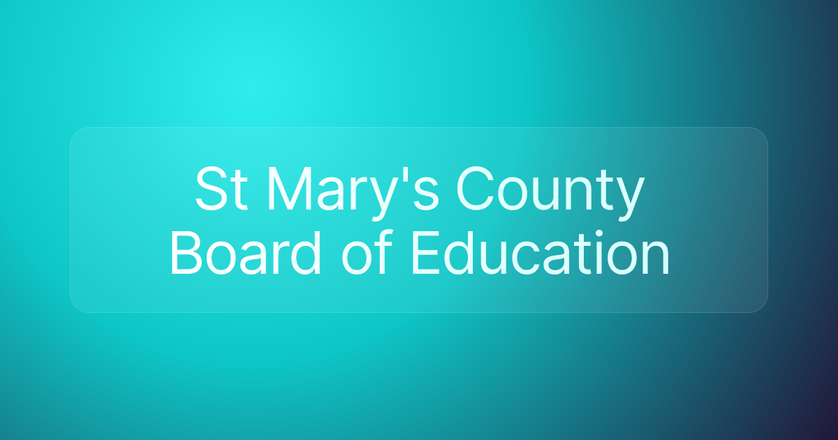 St Mary's County Board of Education