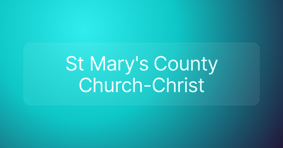 St Mary's County Church-Christ