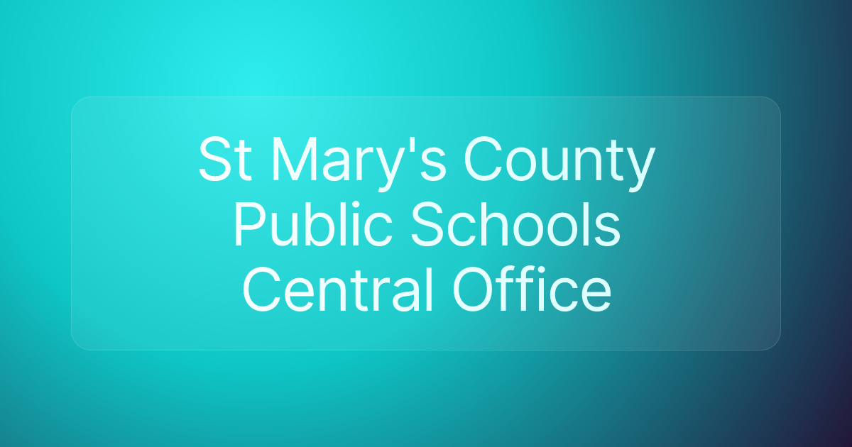 St Mary's County Public Schools Central Office