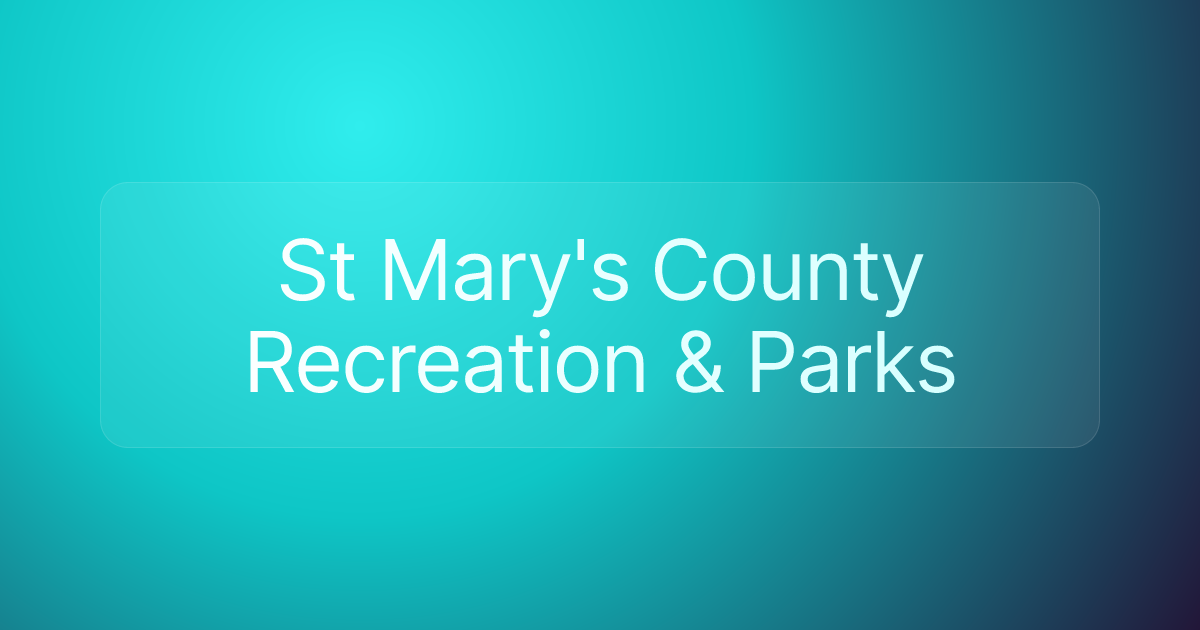 St Mary's County Recreation & Parks