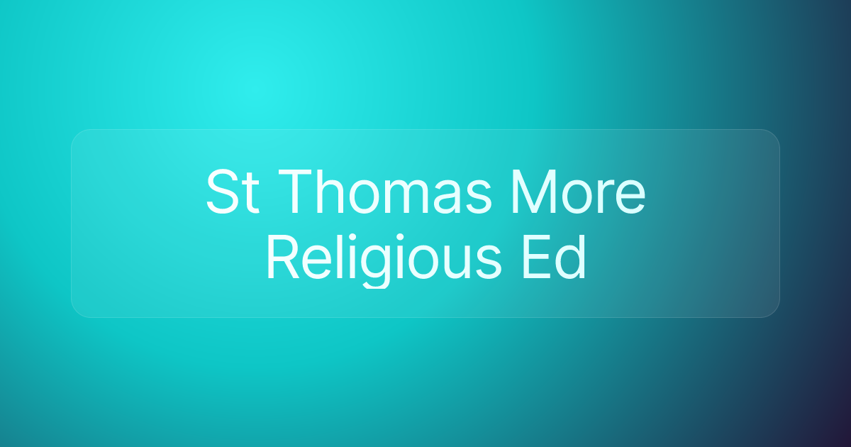 St Thomas More Religious Ed