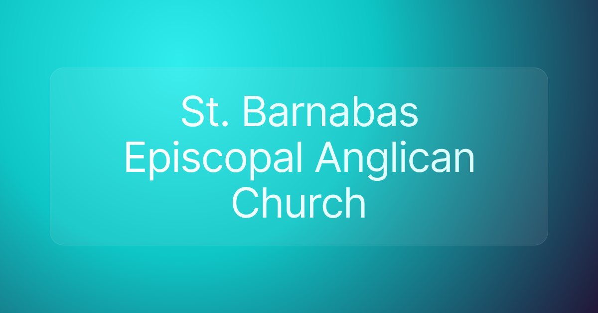 St. Barnabas Episcopal Anglican Church