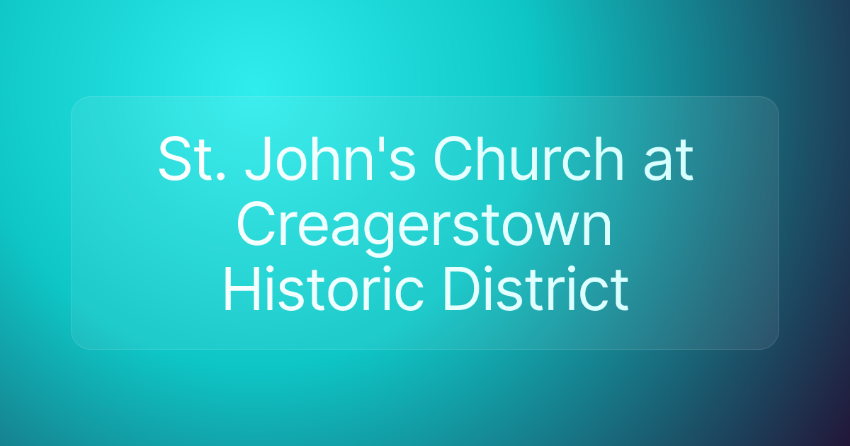 St. John's Church at Creagerstown Historic District