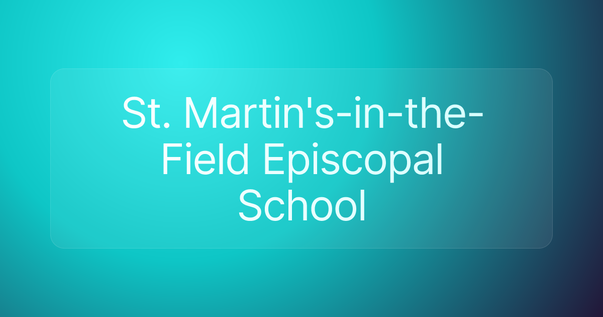 St. Martin's-in-the-Field Episcopal School