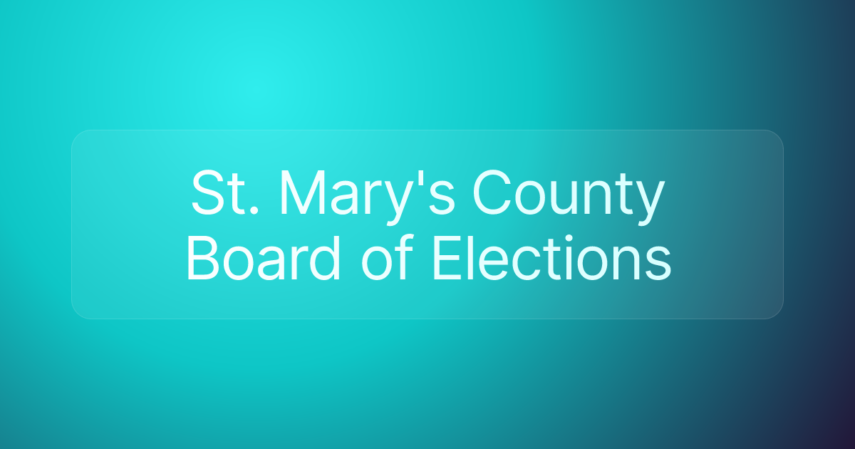 St. Mary's County Board of Elections