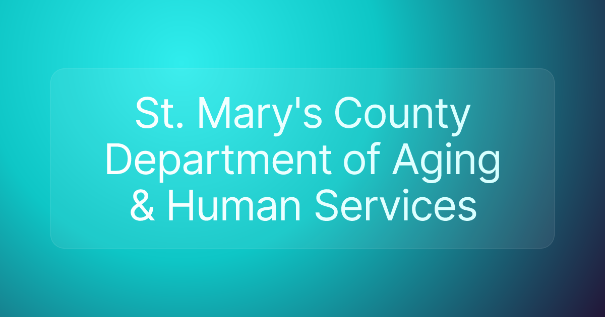 St. Mary's County Department of Aging & Human Services