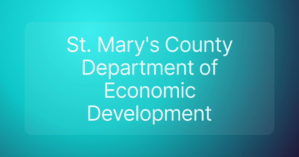 St. Mary's County Department of Economic Development