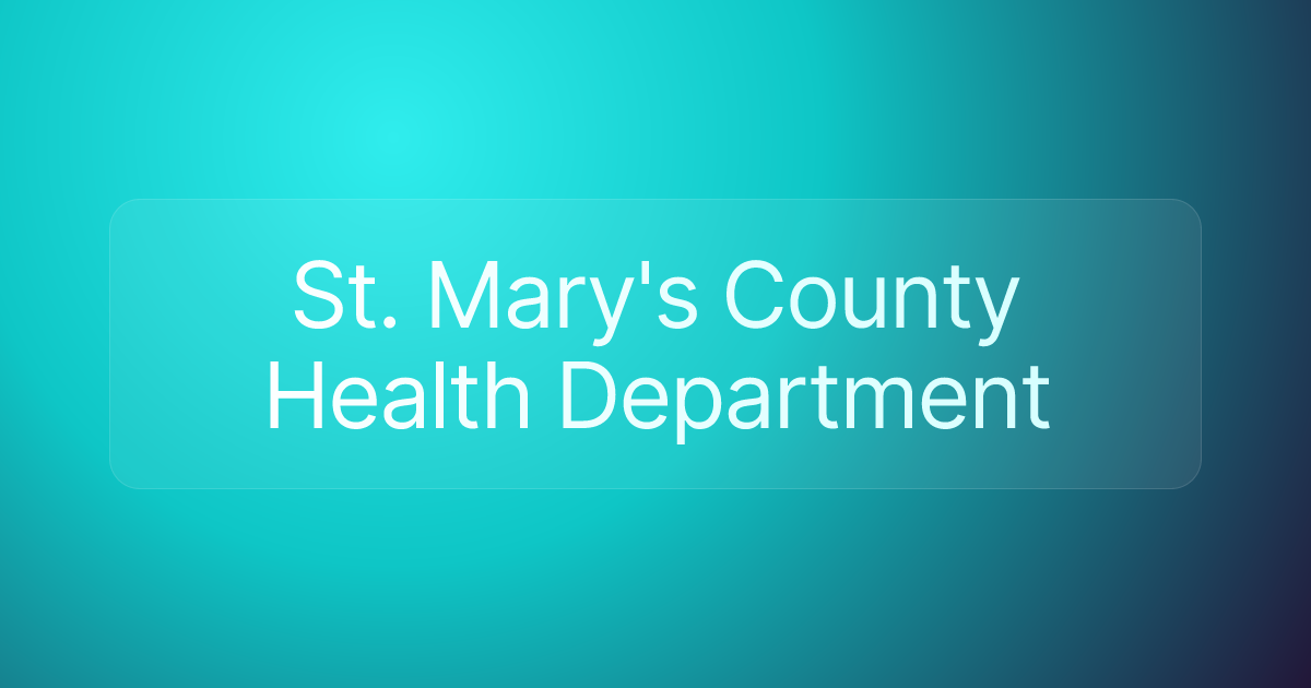 St. Mary's County Health Department