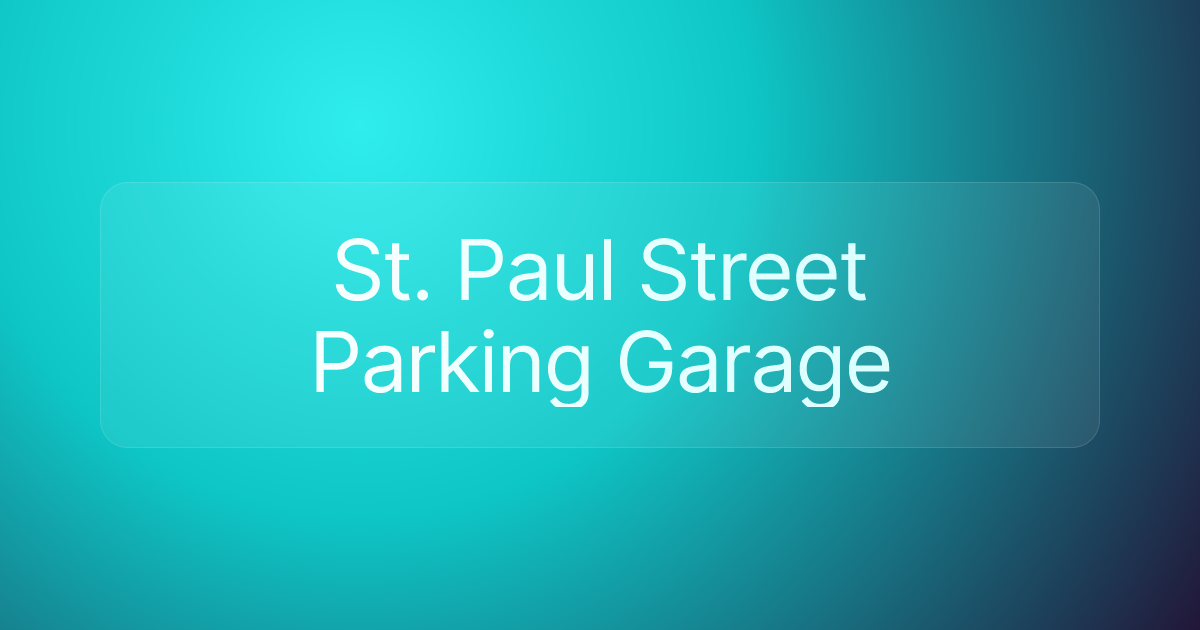 St. Paul Street Parking Garage