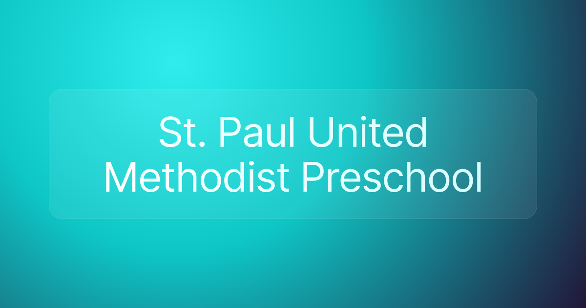 St. Paul United Methodist Preschool