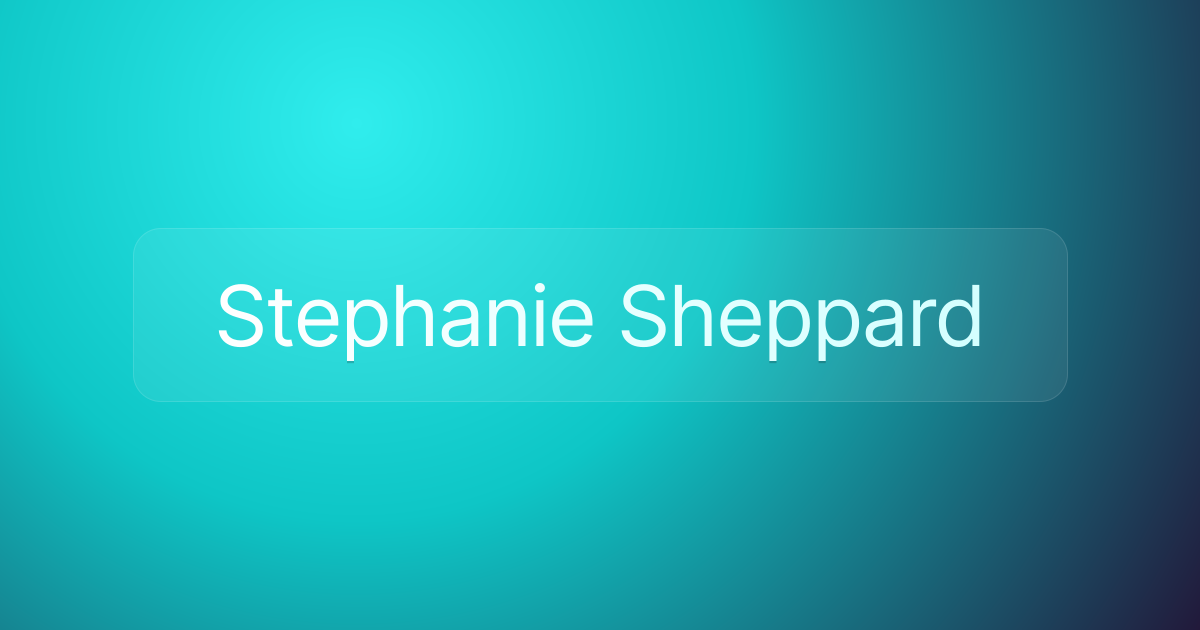 Stephanie Sheppard