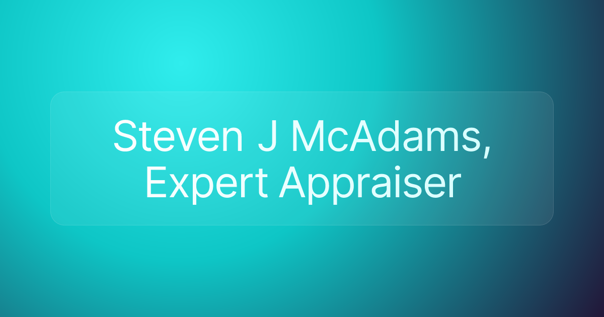 Steven J McAdams, Expert Appraiser