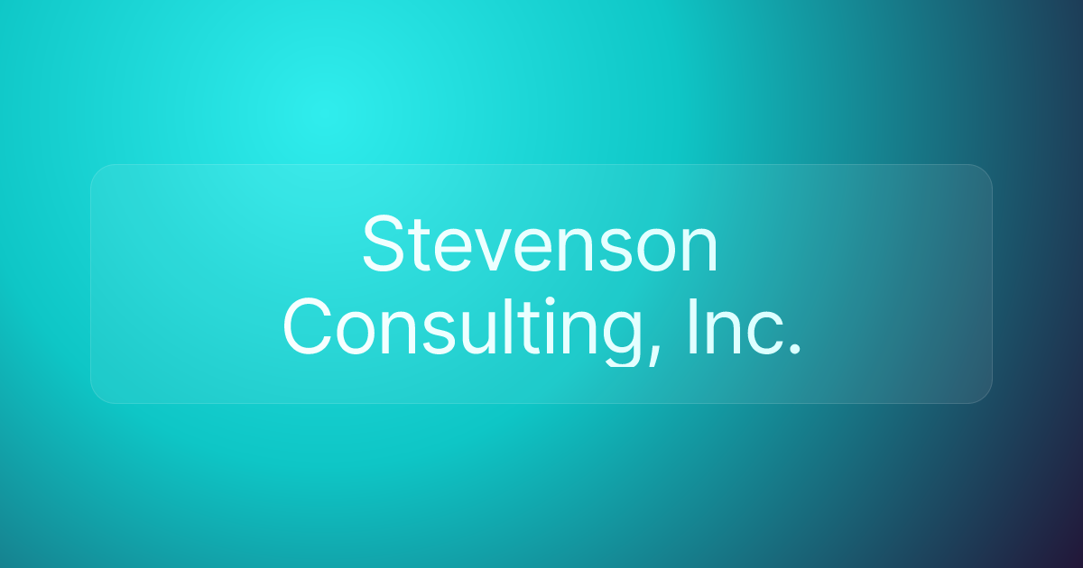 Stevenson Consulting, Inc.