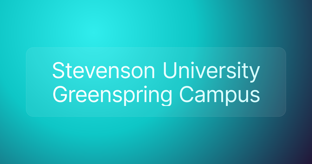 Stevenson University Greenspring Campus