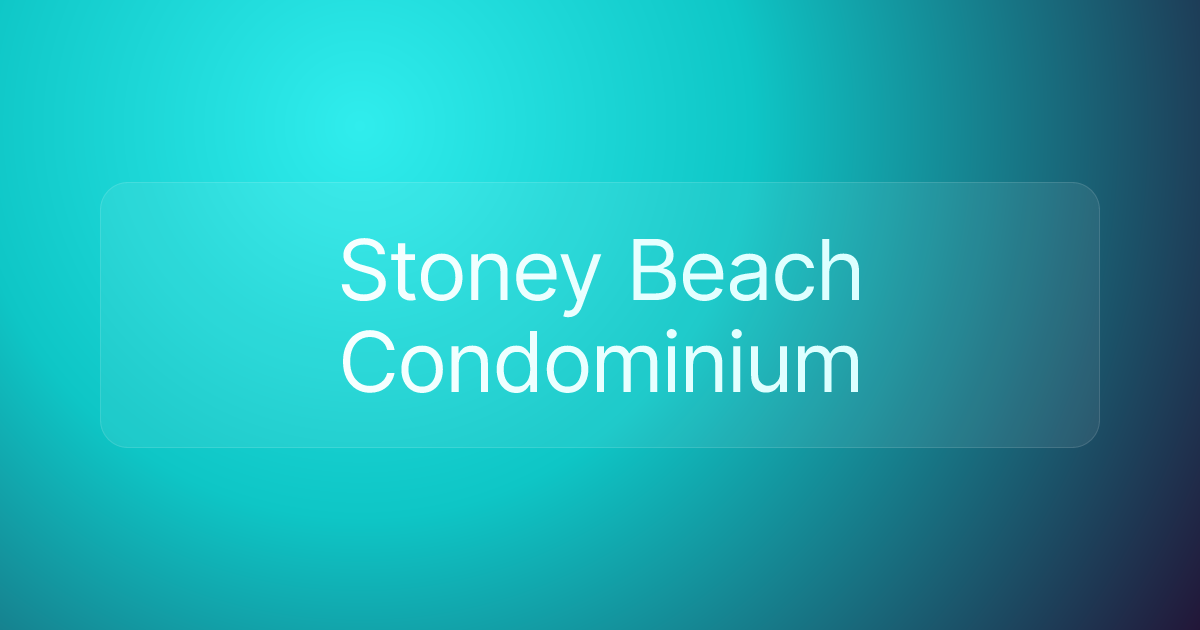 Stoney Beach Condominium