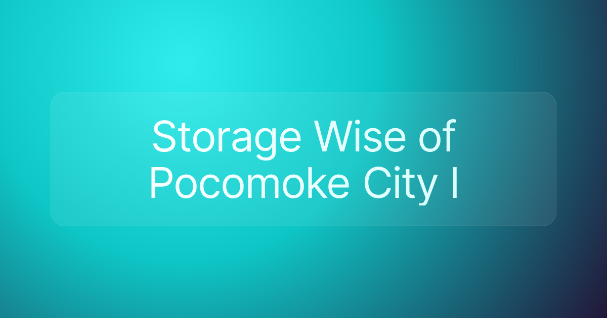 Storage Wise of Pocomoke City I
