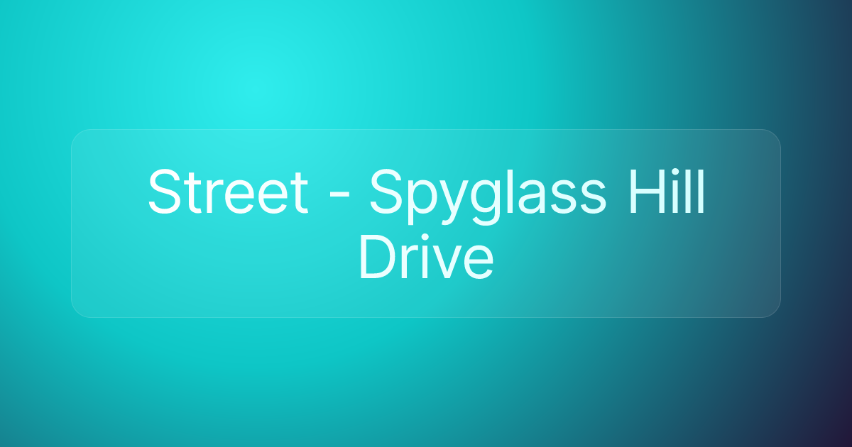 Street - Spyglass Hill Drive