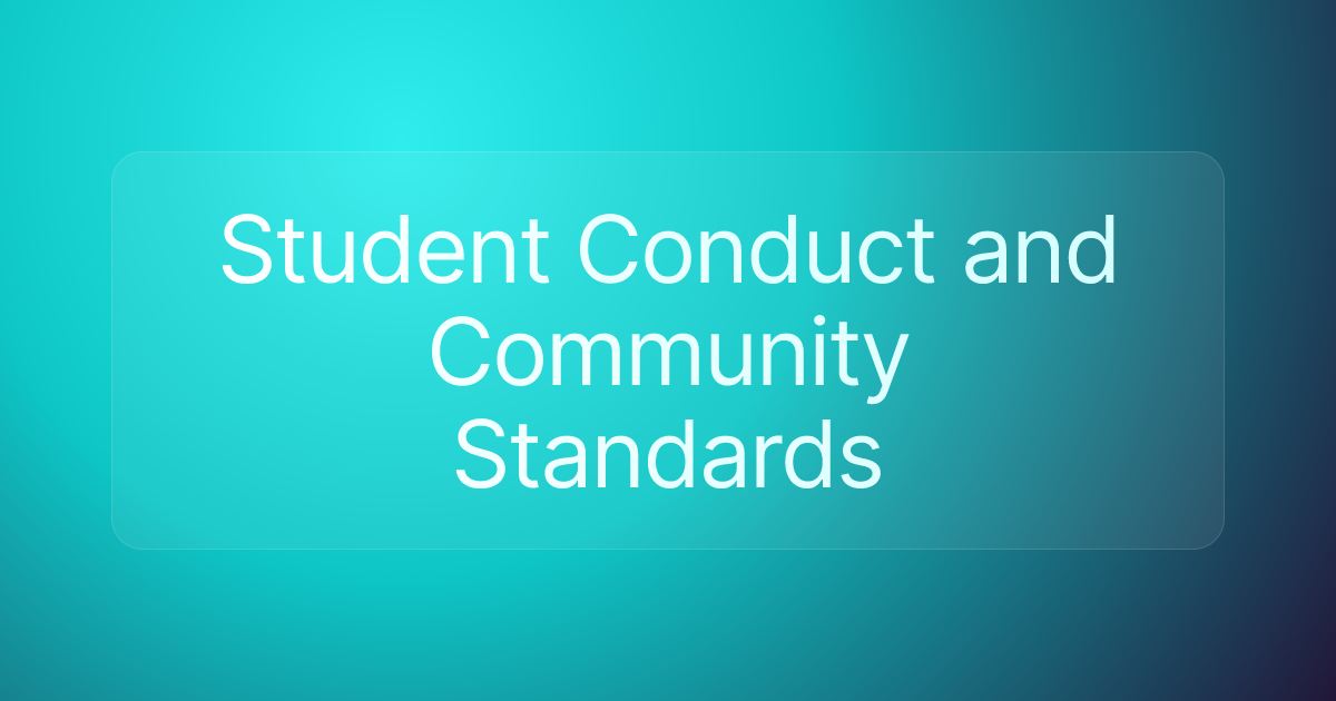 Student Conduct and Community Standards