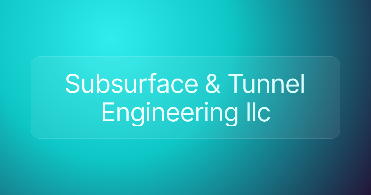 Subsurface & Tunnel Engineering llc