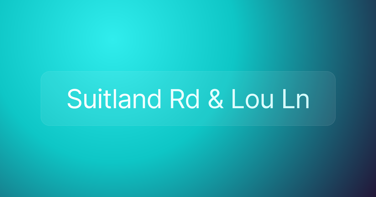 Suitland Rd & Lou Ln