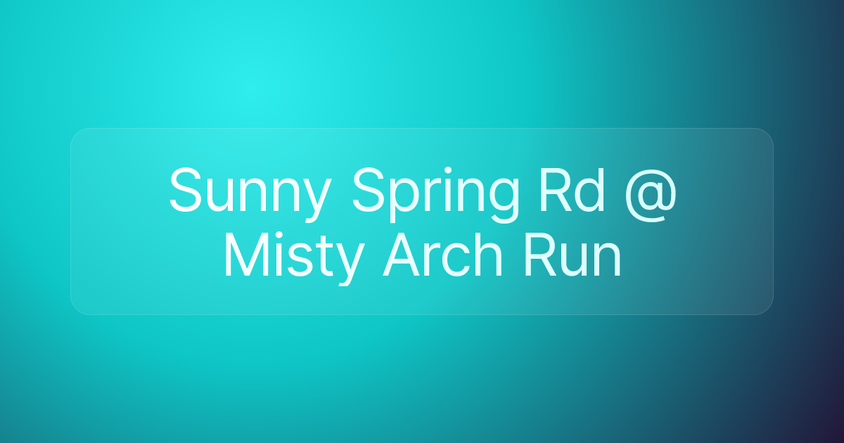 Sunny Spring Rd @ Misty Arch Run